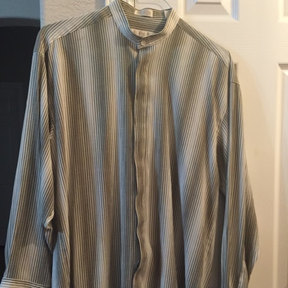 Elliott Long Sleeve Striped Button Down Shirt M
